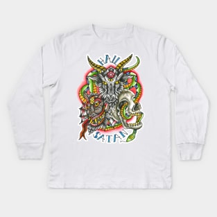 hail satan tattoo art Kids Long Sleeve T-Shirt